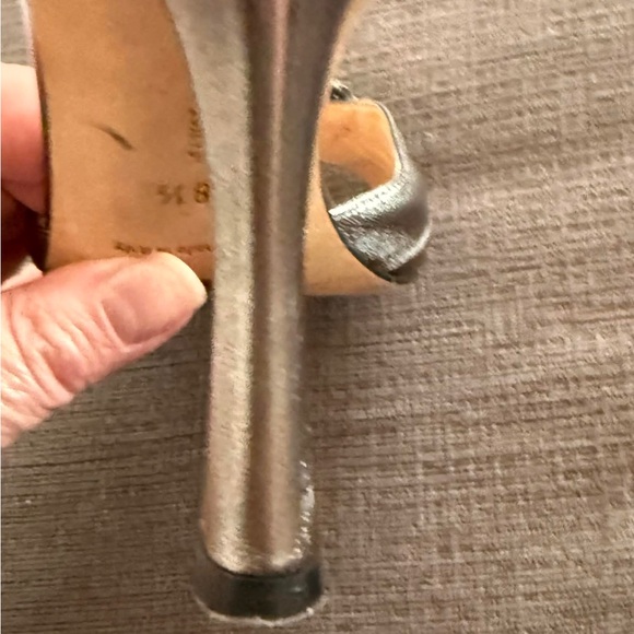 Manolo Blahnik Gunmetal Peep-Toe Heels - Picture 11 of 15